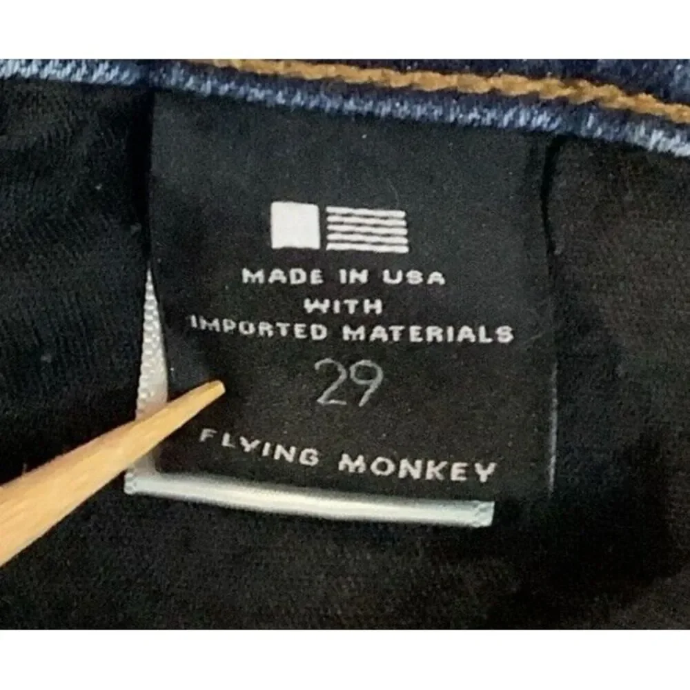 Flying monkey platinum jeans Women's Size 29 Skinny Embroidery Flower Distressed - Picture 11 of 13